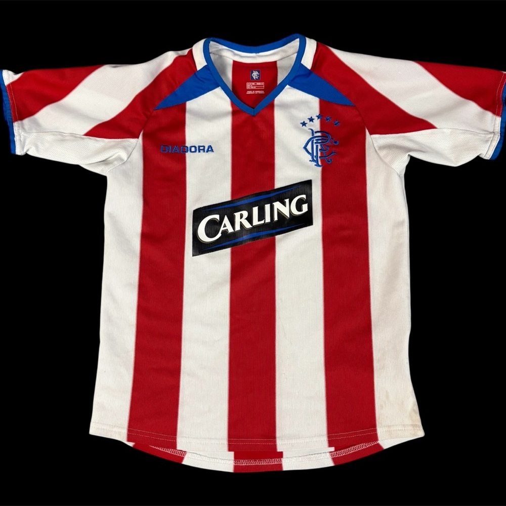 Vintage Diadora Glasgow Rangers 2003-04 Away Football Soccer Jersey Youth Medium